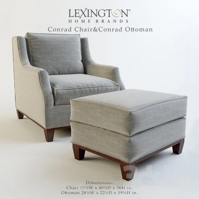 Lexington_Conrad Chair & Conrad Ottoman